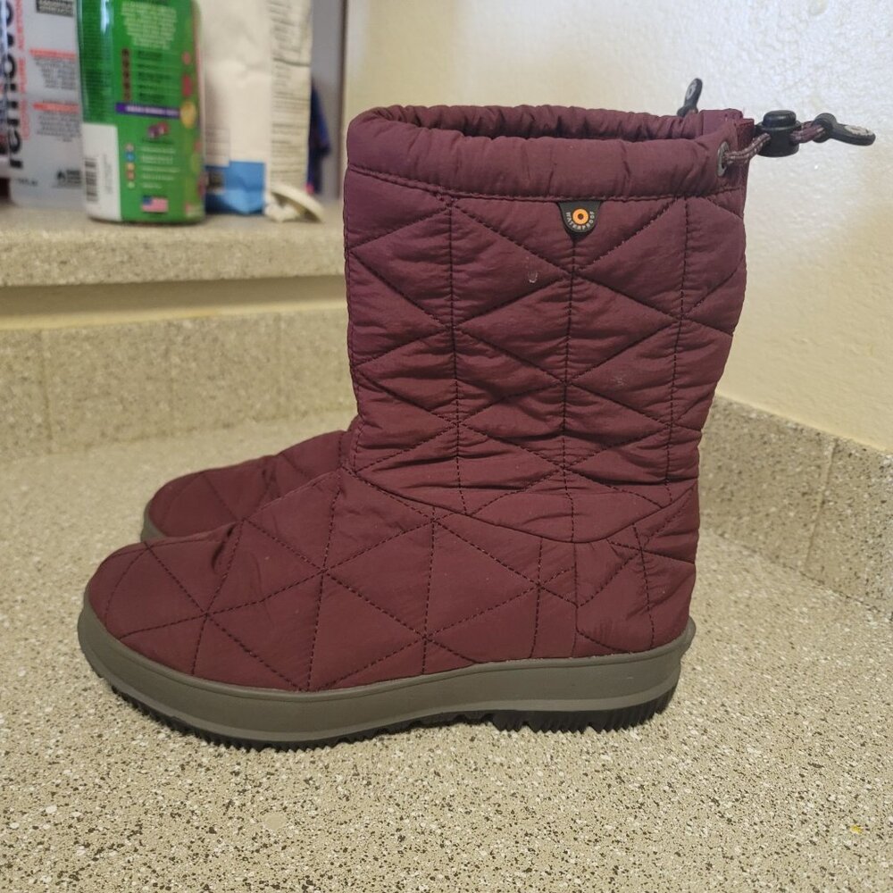 BOGS Maroon Snowday Mid Calf Waterproof Lined Boots Size 7